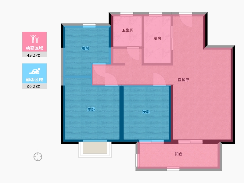 广西壮族自治区-北海市-北海新城吾悦广场-71.00-户型库-动静分区