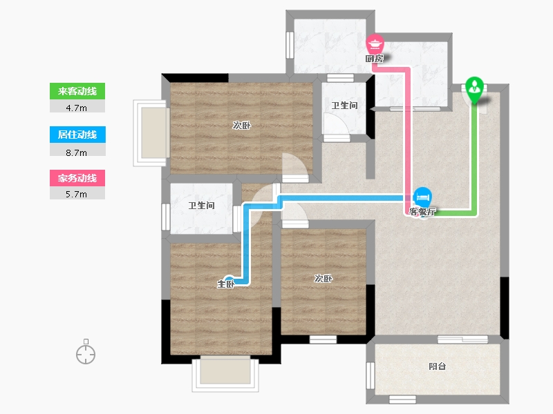 广西壮族自治区-北海市-汇联·海湾明珠二期-83.46-户型库-动静线