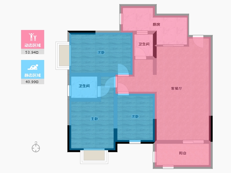 广西壮族自治区-北海市-汇联·海湾明珠二期-83.46-户型库-动静分区