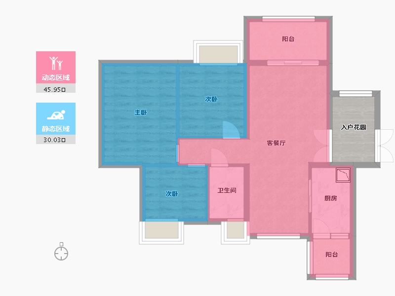 广东省-中山市-骏瓏盛景-72.80-户型库-动静分区