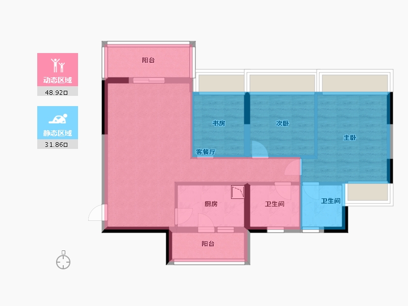 广东省-中山市-纯水岸-71.20-户型库-动静分区