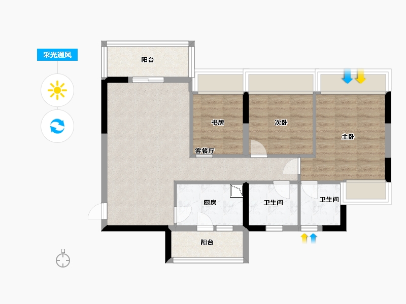 广东省-中山市-纯水岸-71.20-户型库-采光通风