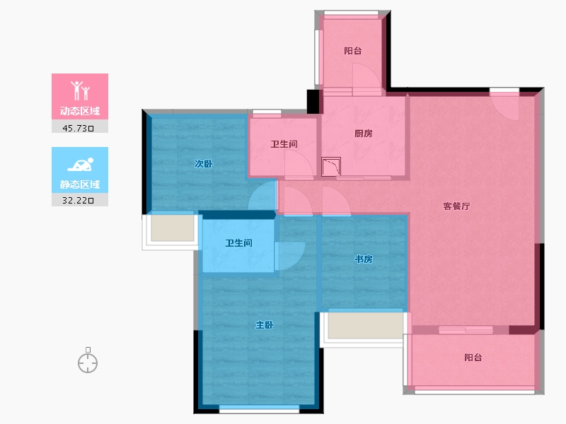 广东省-中山市-纯水岸-69.11-户型库-动静分区