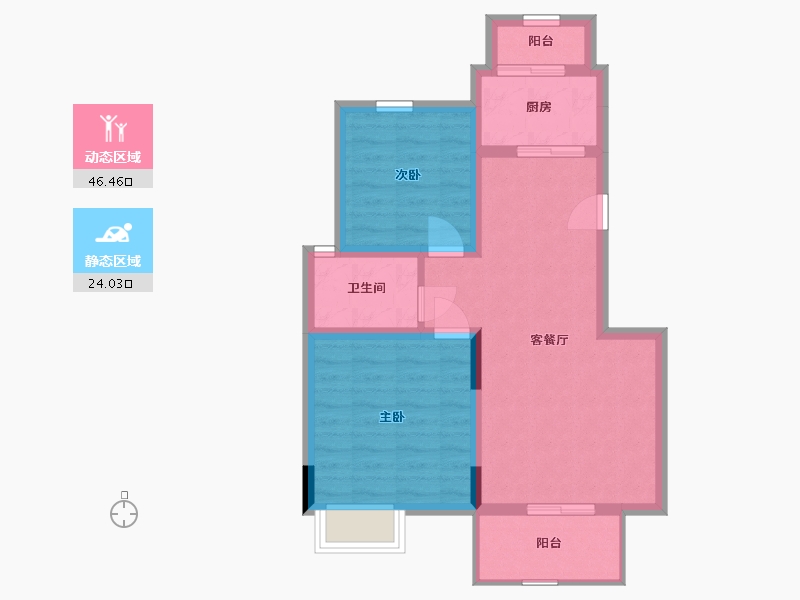 广西壮族自治区-北海市-桐洋华府-62.63-户型库-动静分区