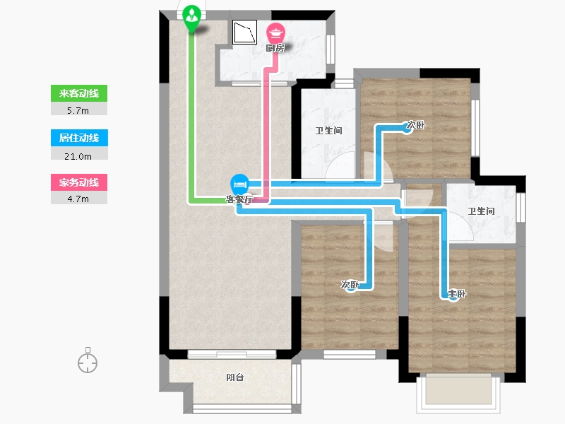 广西壮族自治区-南宁市-中梁国宾熙岸-72.86-户型库-动静线