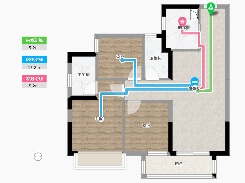 广西壮族自治区-南宁市-龙光玖珑郡-66.76-户型库-动静线