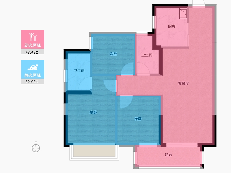 广西壮族自治区-南宁市-龙光玖珑郡-66.76-户型库-动静分区