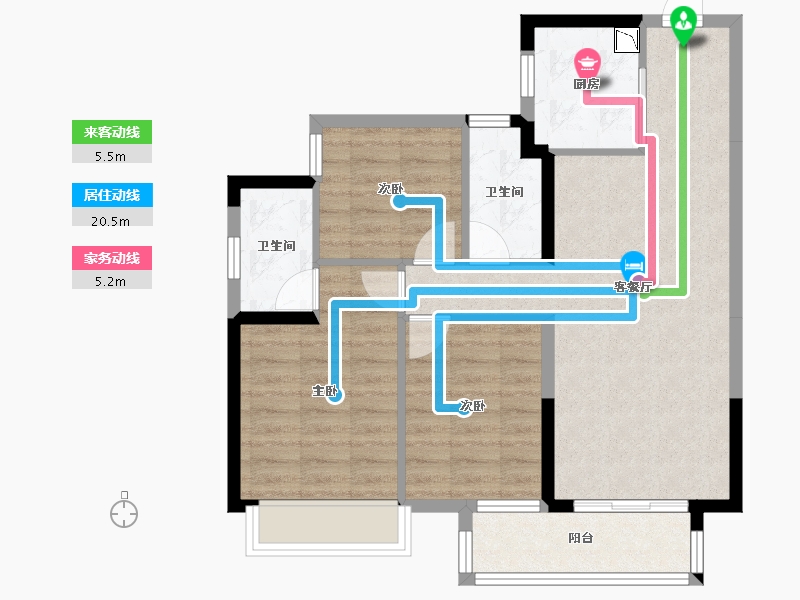 广西壮族自治区-南宁市-龙光玖珑郡-75.00-户型库-动静线