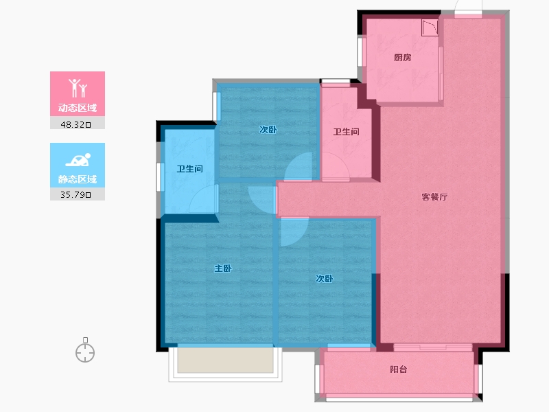 广西壮族自治区-南宁市-龙光玖珑郡-75.00-户型库-动静分区