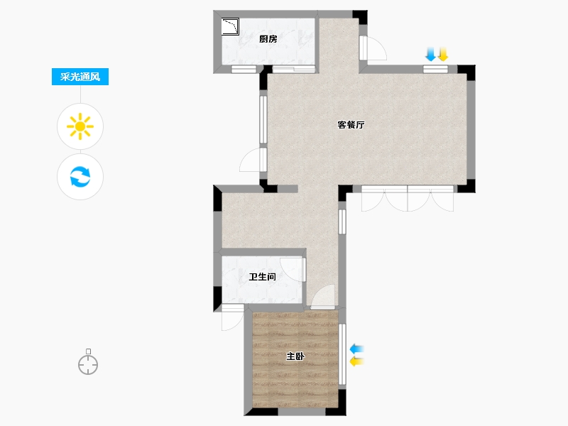 广西壮族自治区-南宁市-招商十里云裳-54.12-户型库-采光通风