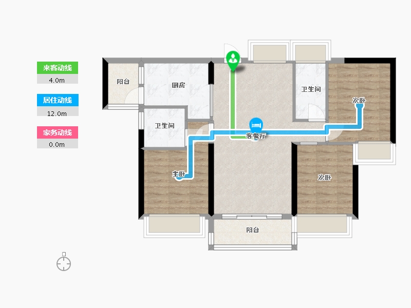 广东省-中山市-碧桂园招商大名府-76.49-户型库-动静线