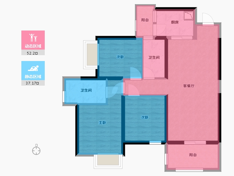 广西壮族自治区-南宁市-南宁宝能城-78.64-户型库-动静分区