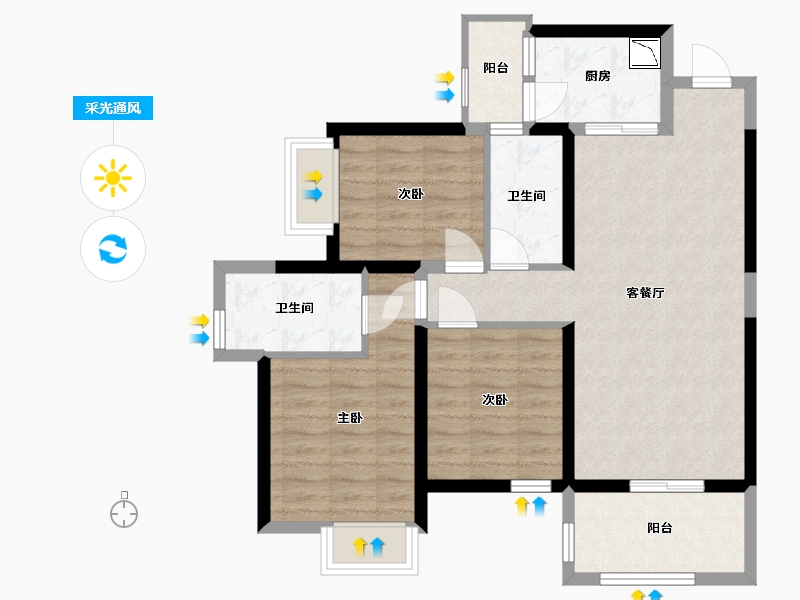 广西壮族自治区-南宁市-南宁宝能城-78.64-户型库-采光通风