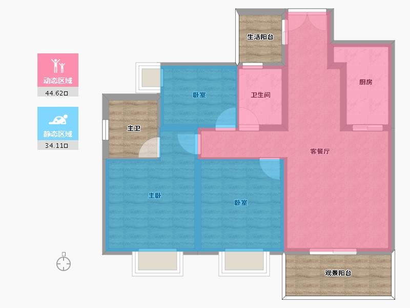 四川省-泸州市-恒正天泰仁和-84.68-户型库-动静分区