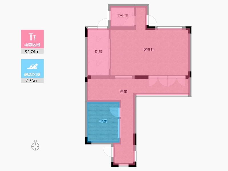 广西壮族自治区-南宁市-招商十里云裳-59.68-户型库-动静分区