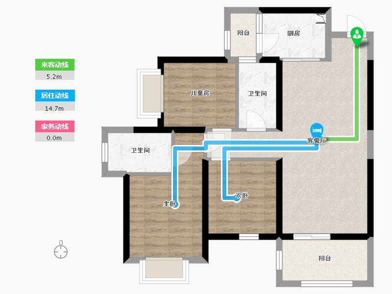 广西壮族自治区-南宁市-南宁宝能城-78.37-户型库-动静线