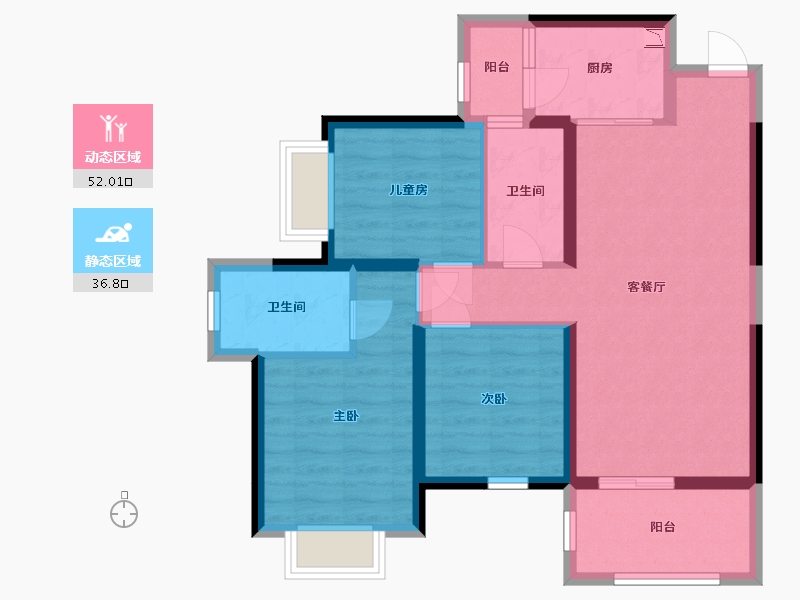 广西壮族自治区-南宁市-南宁宝能城-78.37-户型库-动静分区