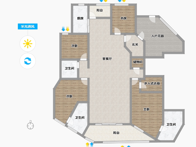 海南省-三亚市-海航财富海湾-189.37-户型库-采光通风