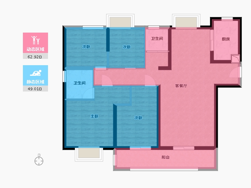 广西壮族自治区-北海市-碧桂园北海阳光-99.55-户型库-动静分区