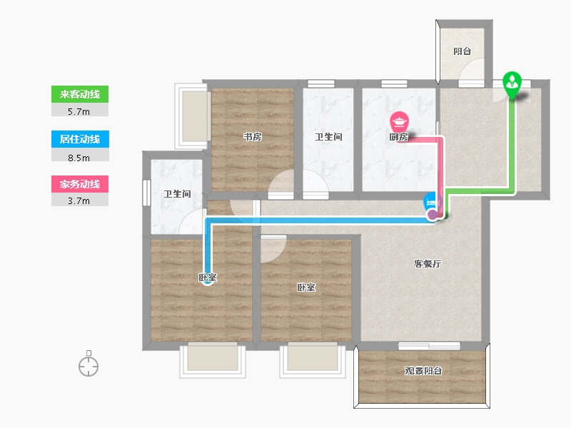 四川省-泸州市-恒正天泰仁和-81.80-户型库-动静线