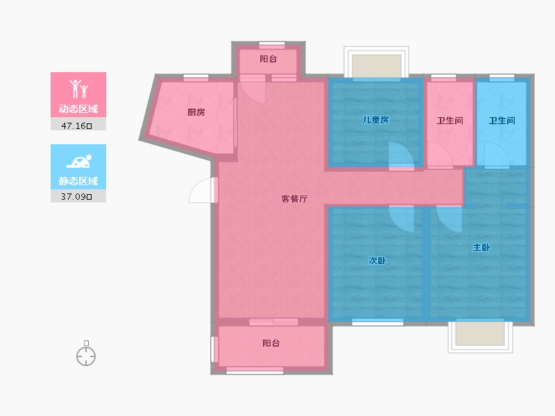 广西壮族自治区-南宁市-南宁宝能城-74.06-户型库-动静分区