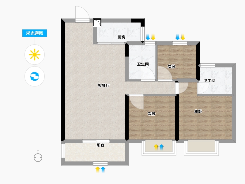 广西壮族自治区-北海市-山湖海上城-79.00-户型库-采光通风