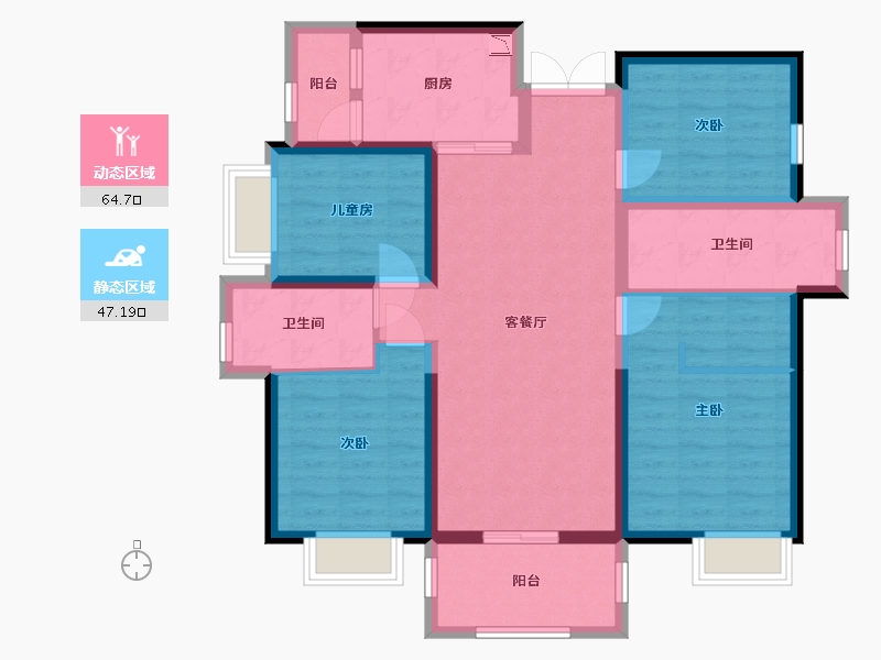 广西壮族自治区-南宁市-南宁宝能城-98.62-户型库-动静分区