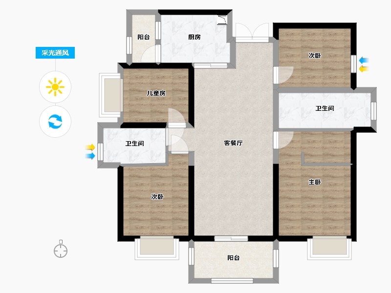 广西壮族自治区-南宁市-南宁宝能城-98.62-户型库-采光通风