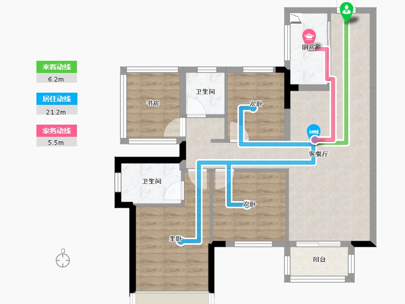 广西壮族自治区-南宁市-招商十里云裳-81.45-户型库-动静线