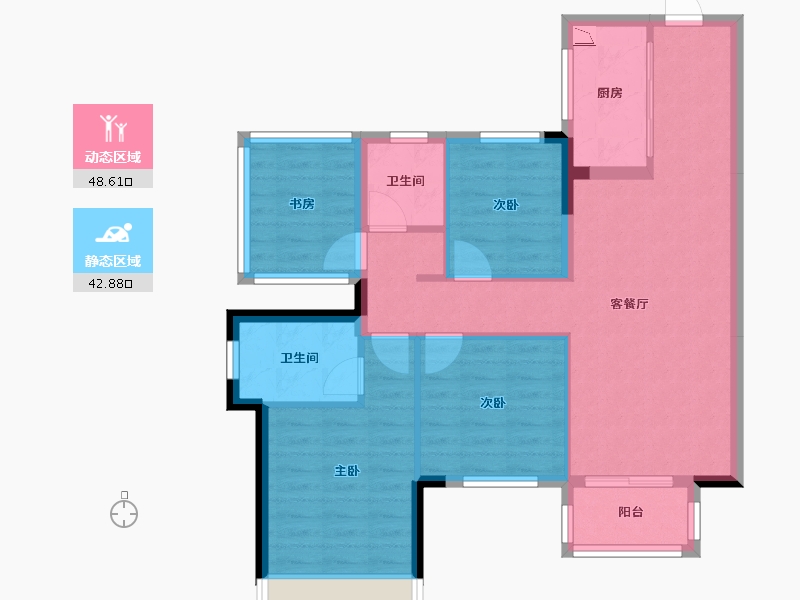 广西壮族自治区-南宁市-招商十里云裳-81.45-户型库-动静分区