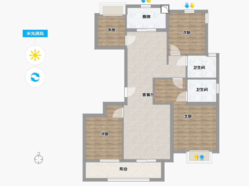 浙江省-丽水市-泊璟庭-103.30-户型库-采光通风