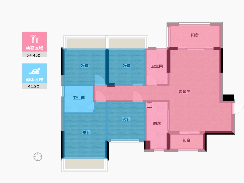 广东省-中山市-钰海美筑-86.02-户型库-动静分区