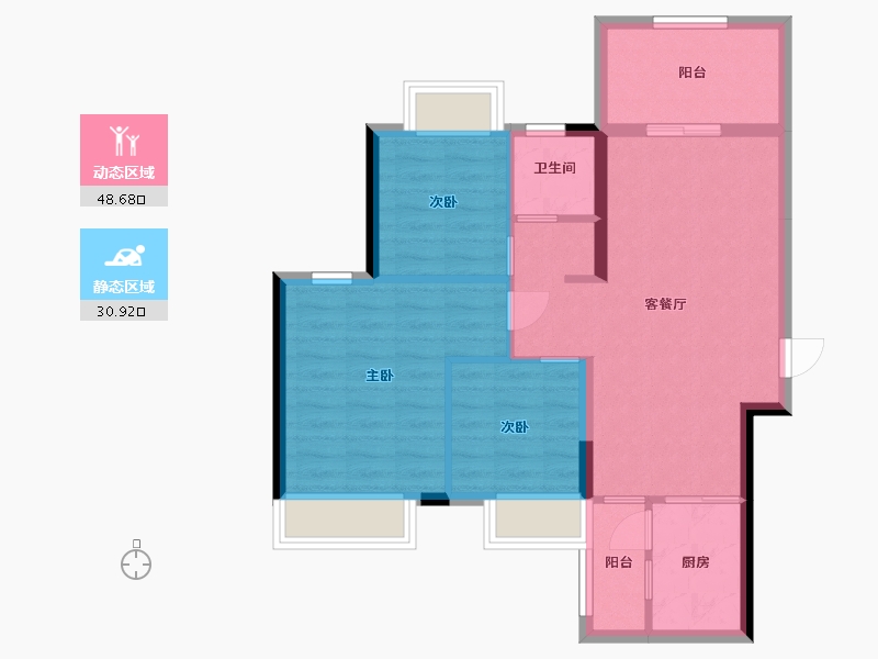 广东省-中山市-心悦湾-71.20-户型库-动静分区