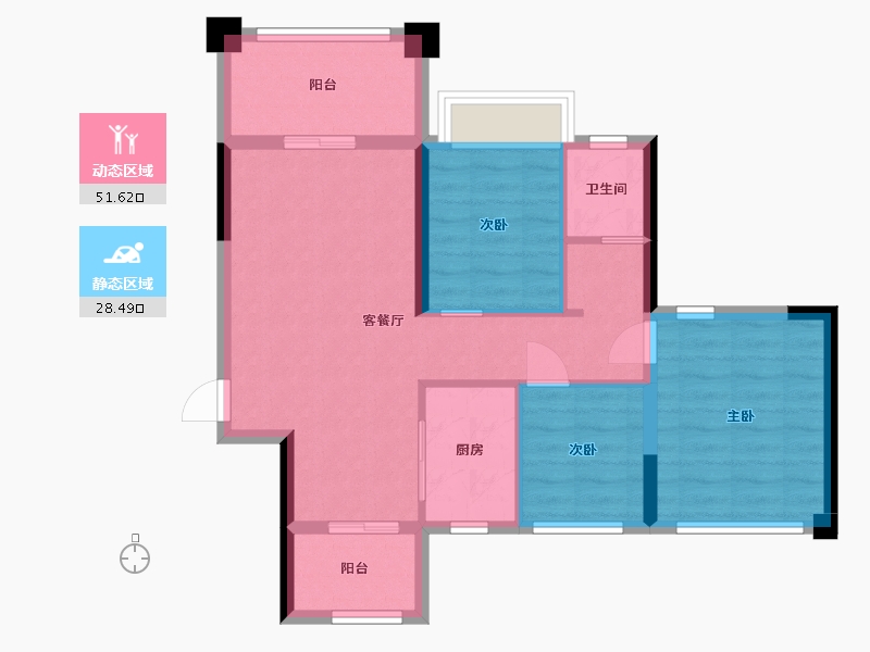 广东省-中山市-心悦湾-71.20-户型库-动静分区