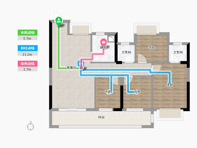 福建省-龙岩市-书华文郡-86.45-户型库-动静线