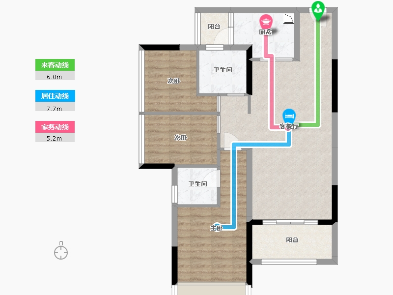 广东省-中山市-钰海美筑-83.37-户型库-动静线