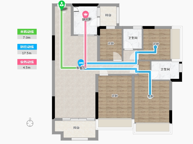 广东省-中山市-钰海美筑-98.55-户型库-动静线