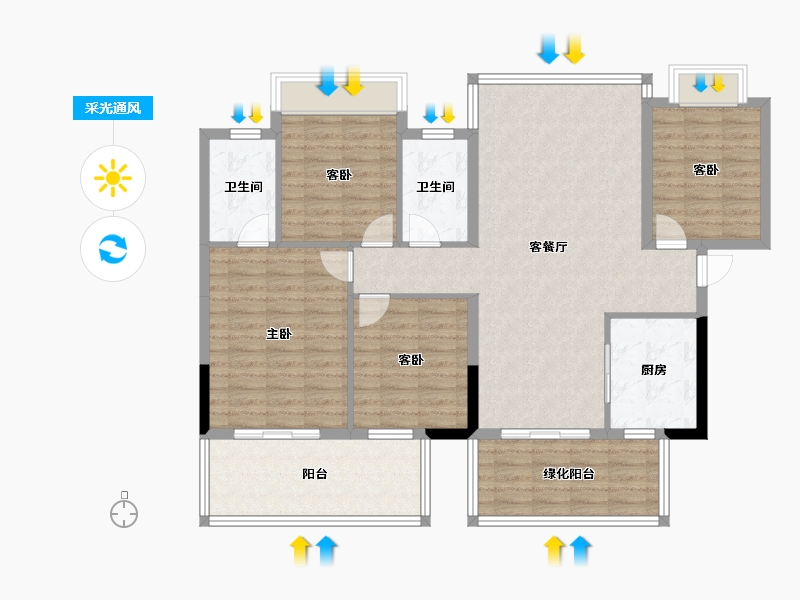 广西壮族自治区-南宁市-锦麟玖玺-121.09-户型库-采光通风