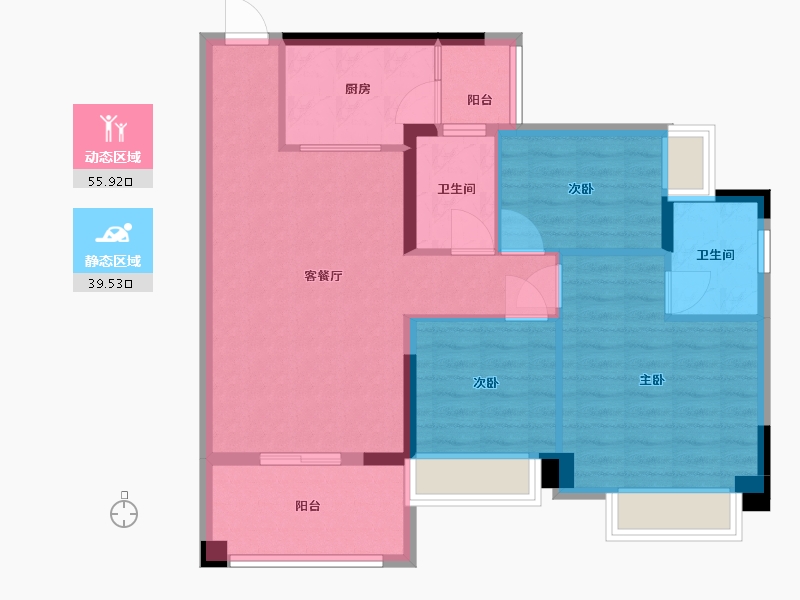 广东省-中山市-心悦湾-85.46-户型库-动静分区