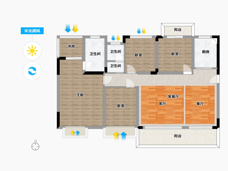 四川省-泸州市-中天文旅城-126.93-户型库-采光通风