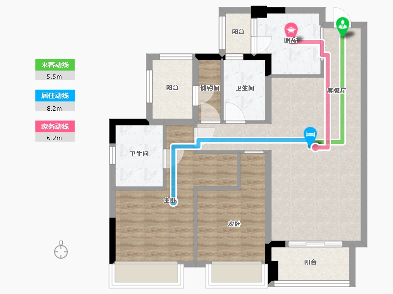 广东省-中山市-合景招商・映月台-82.54-户型库-动静线