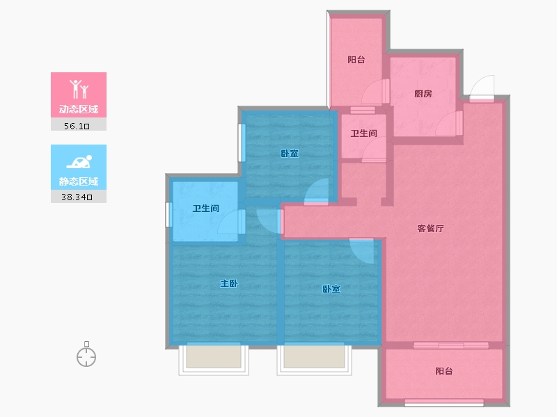 四川省-泸州市-玉蝉·国际城-83.09-户型库-动静分区