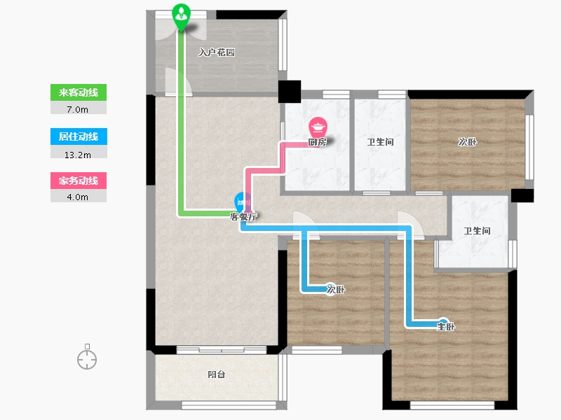 广东省-中山市-雅居乐枫璟美地-89.28-户型库-动静线