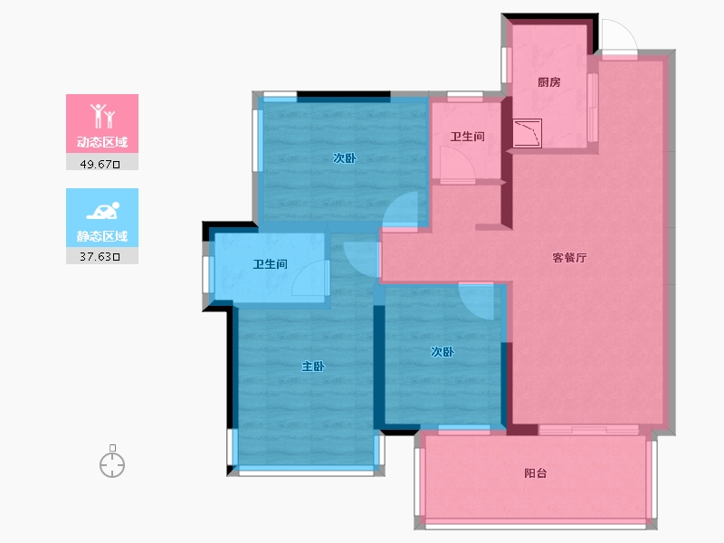 广西壮族自治区-南宁市-万科金域缇香-76.98-户型库-动静分区