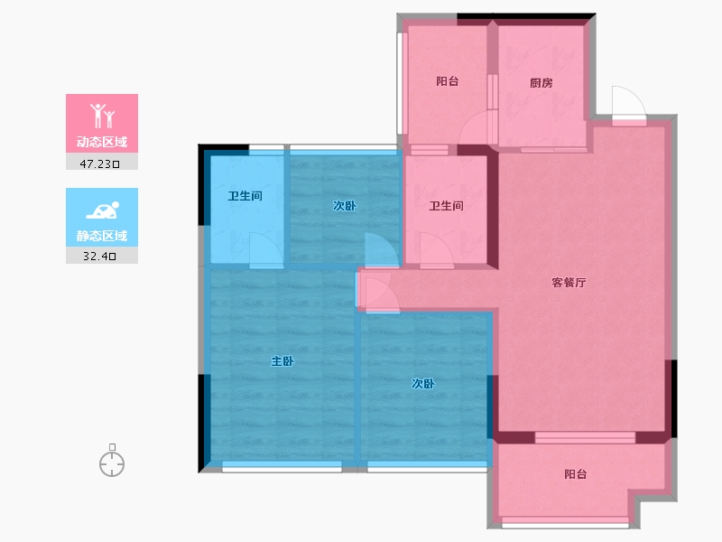 广东省-中山市-奥园领尚-70.80-户型库-动静分区