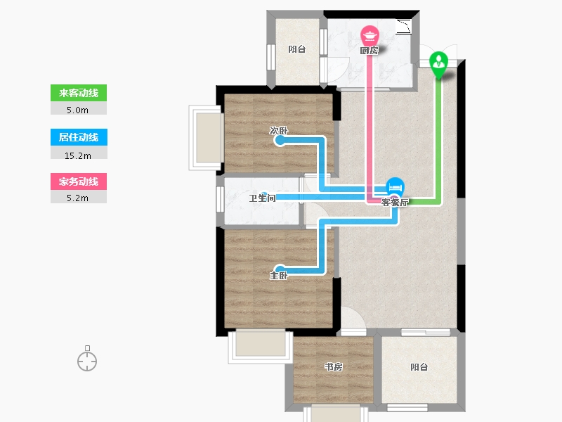 广西壮族自治区-南宁市-长岛800里香江-69.42-户型库-动静线