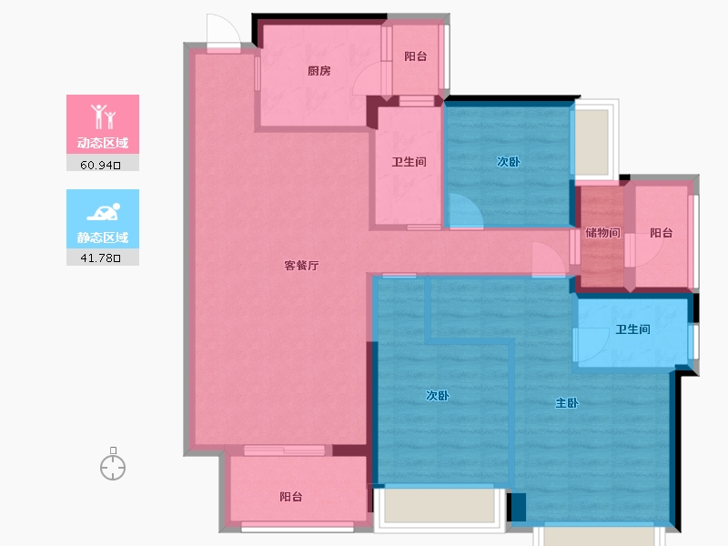 广东省-中山市-合景招商・映月台-91.20-户型库-动静分区