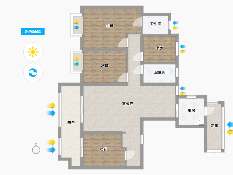 江西省-宜春市-华昌御湖名郡-105.01-户型库-采光通风