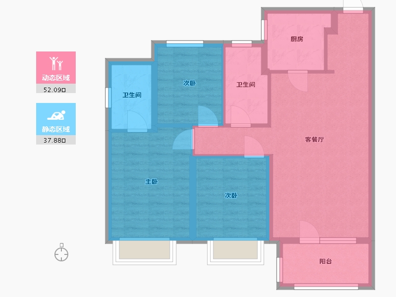 山东省-青岛市-中欧国际城-80.16-户型库-动静分区