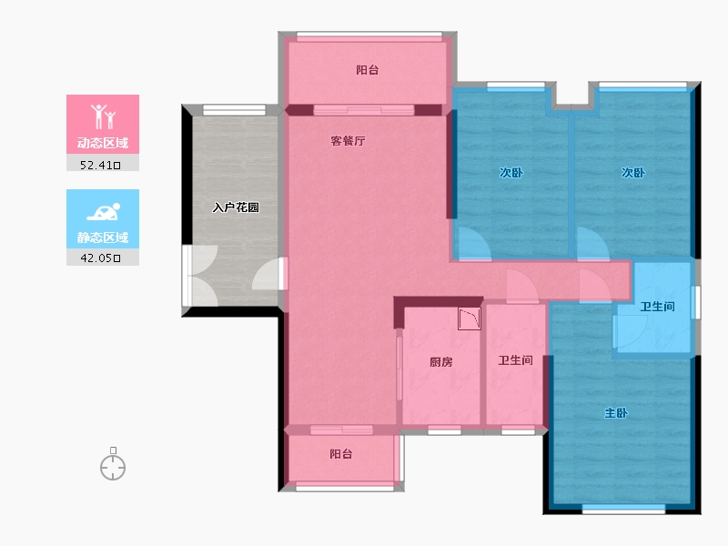 广东省-中山市-雅居乐枫璟美地-94.14-户型库-动静分区